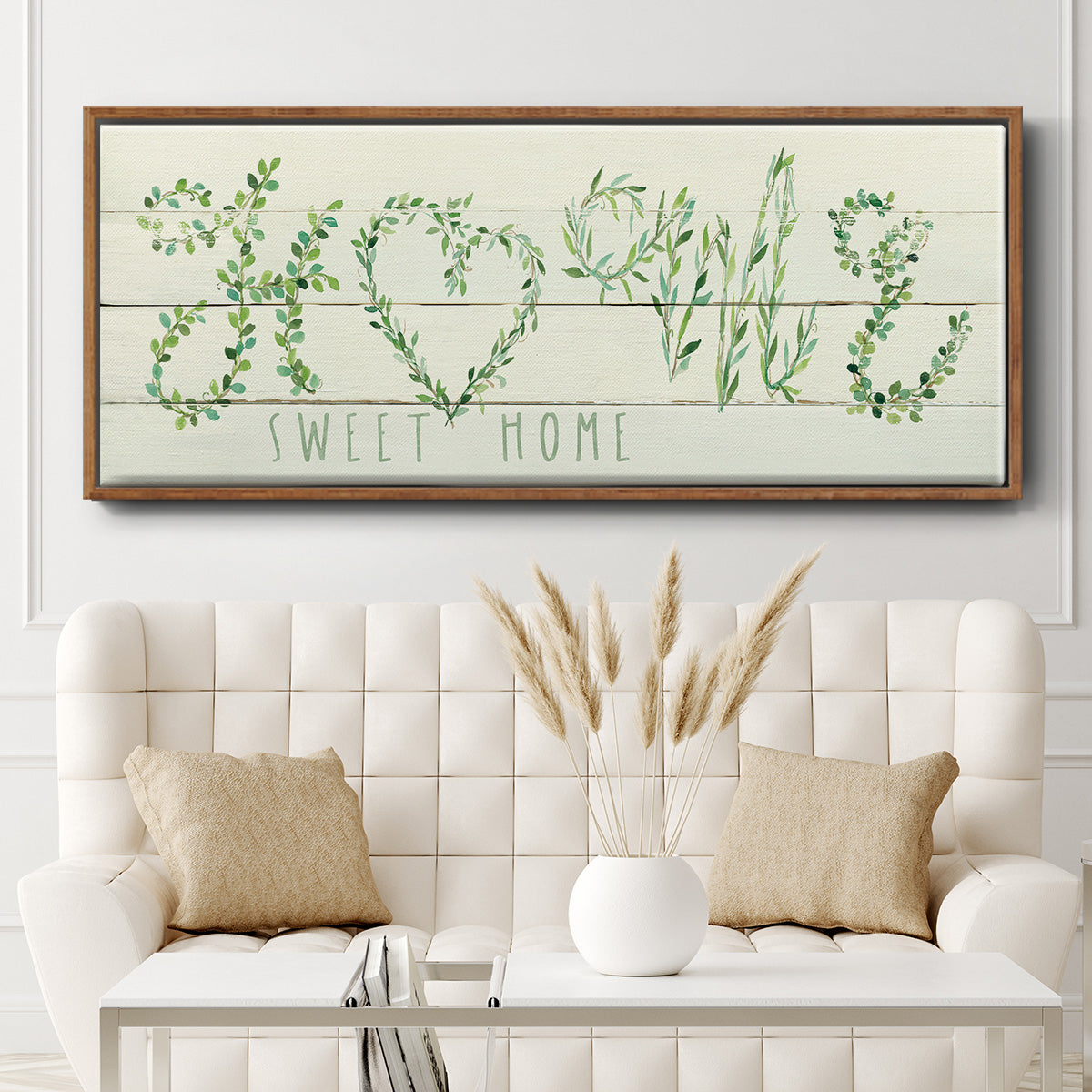 Shiplap Vines Home - Floater Framed Canvas Print