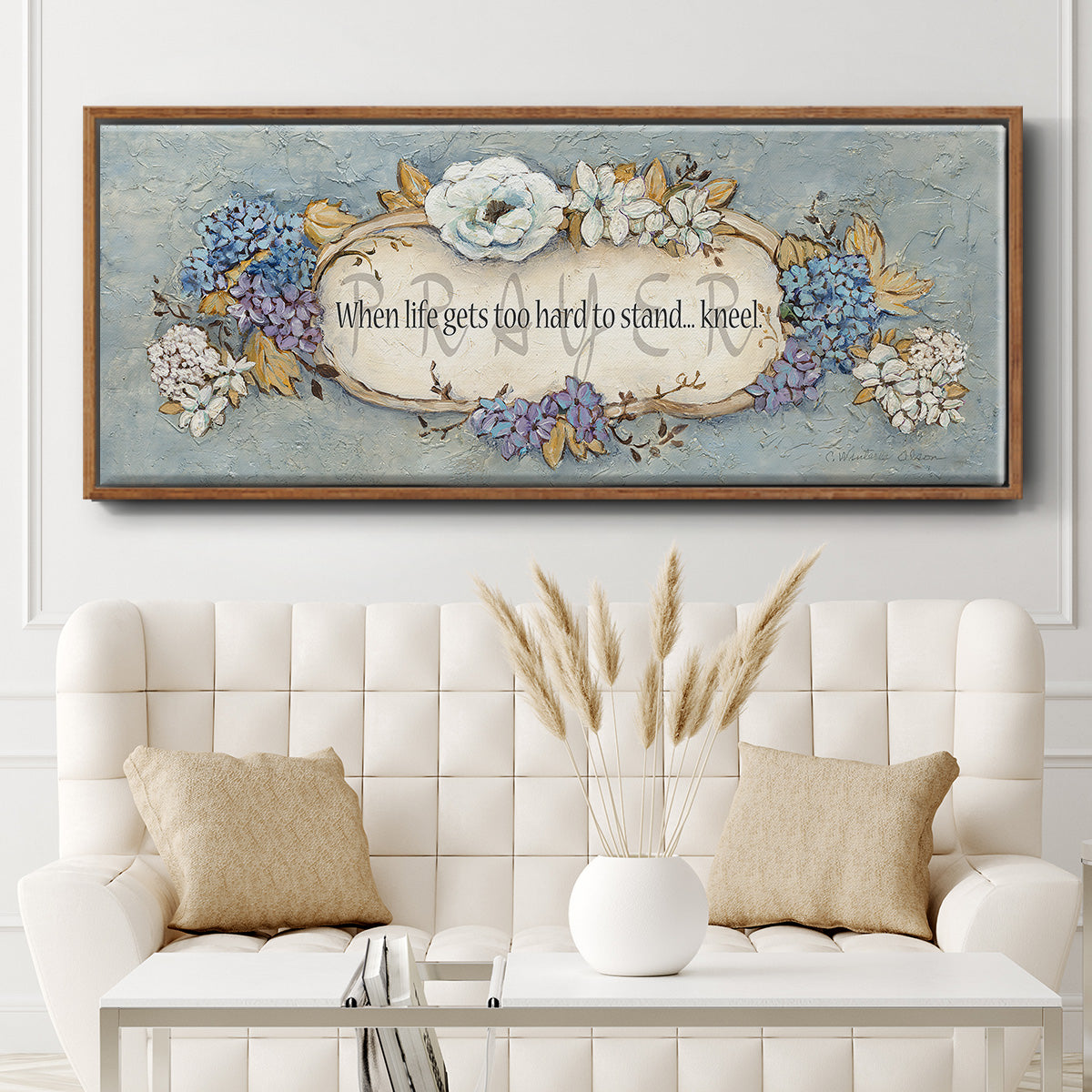 Prayer - Floater Framed Canvas Print