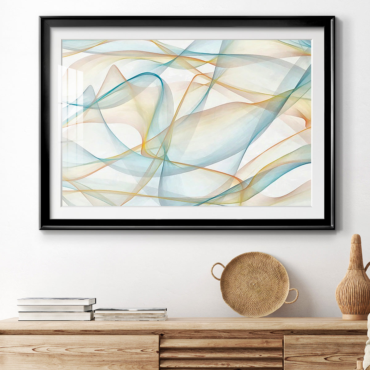 Curves and Waves V - Modern Framed Art Print