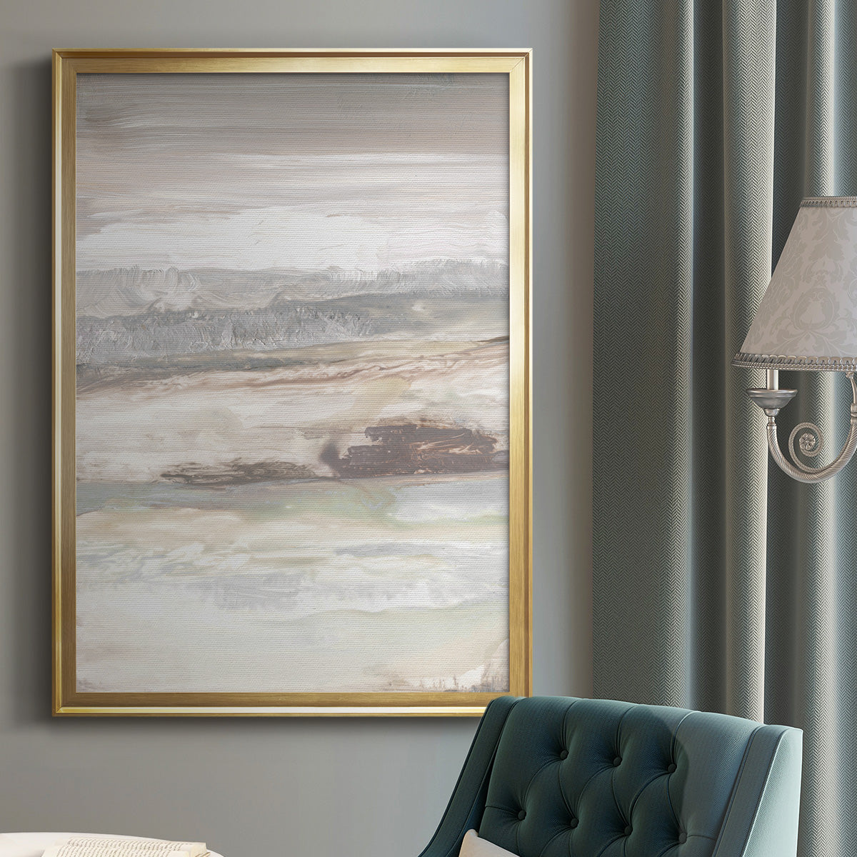 Neautral September Sky - Modern Framed Canvas Print