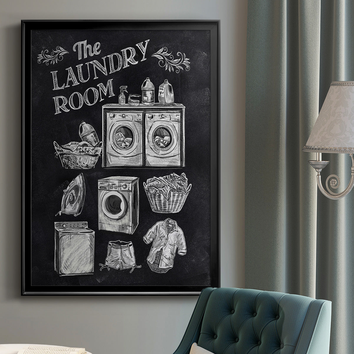 Laundry Room - Modern Framed Canvas Print