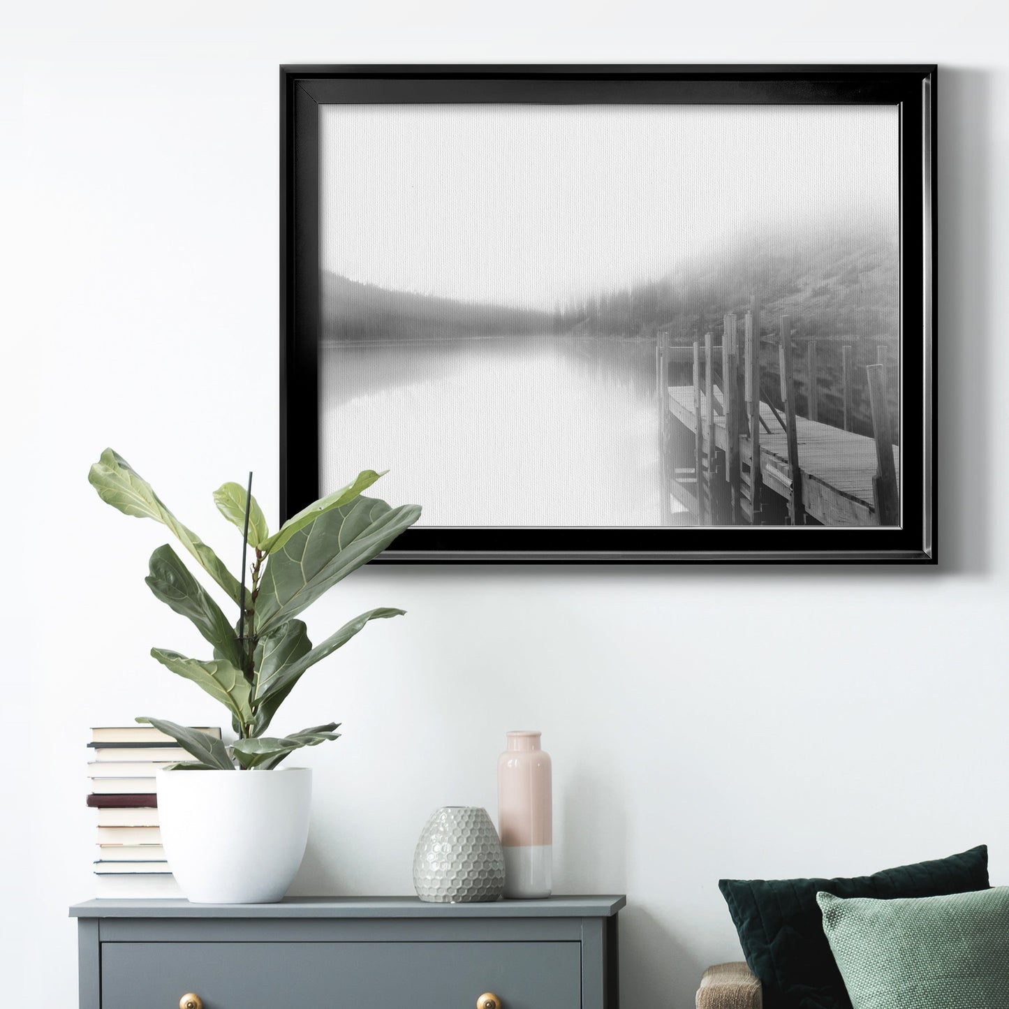 Mist on the Docks Premium Classic Framed Canvas - Ready to Hang