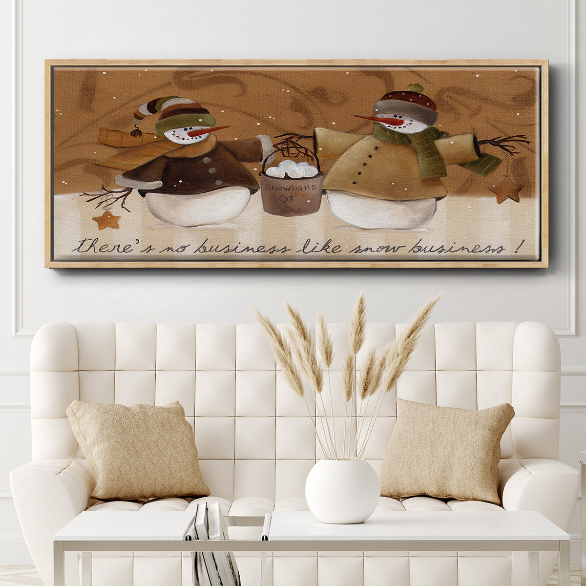 Snowballs - Floater Framed Canvas Print