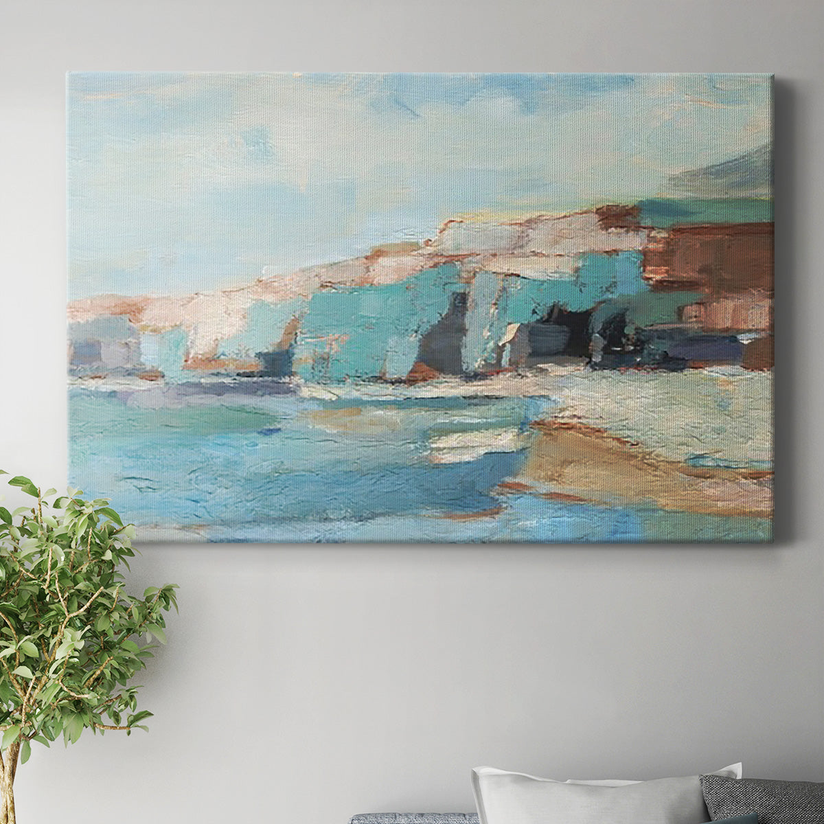 Turquoise Cliff Wall II Premium Gallery Wrapped Canvas - Ready to Hang