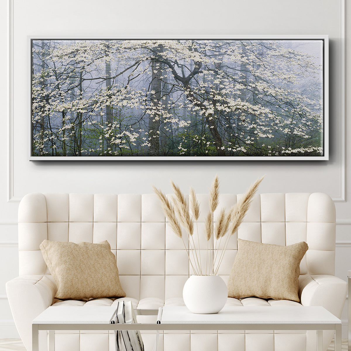 Dogwood Canopy - Floater Framed Canvas Print