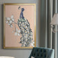 Peacock in Gold III - Modern Framed Canvas Print
