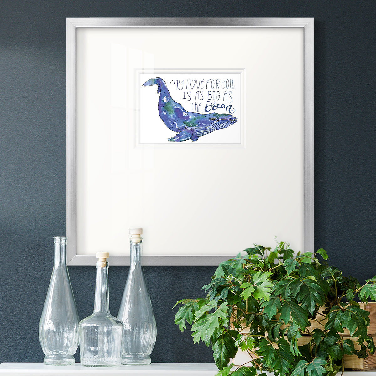 Whale Love II Premium Framed Print Double Matboard