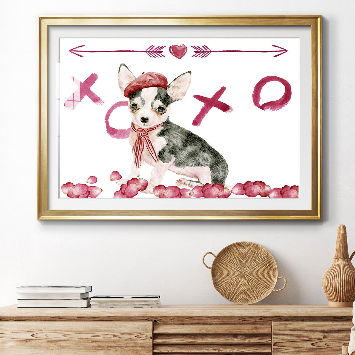 Puppy Valentine Collection A - Modern Framed Art Print