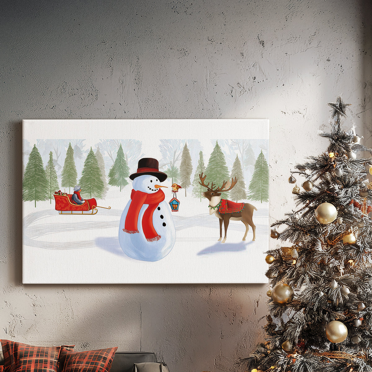 Pearled Village Serenade - Canvas Art Print