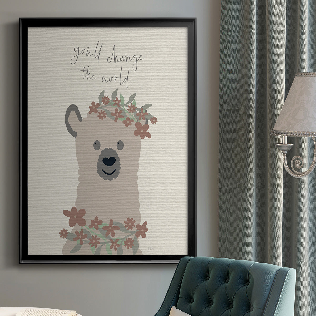 Change The World - Modern Framed Canvas Print