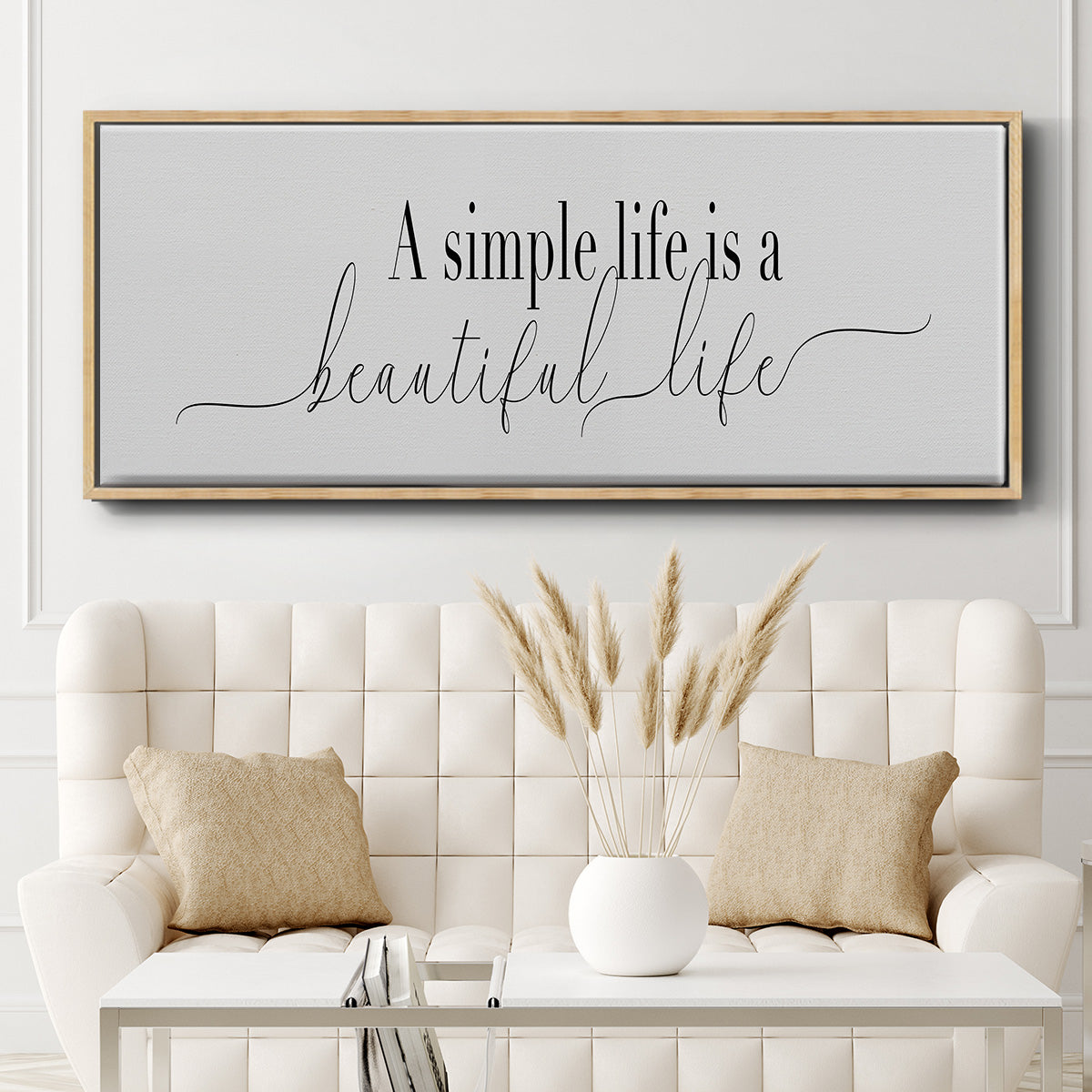 Simple Beautiful Life - Floater Framed Canvas Print