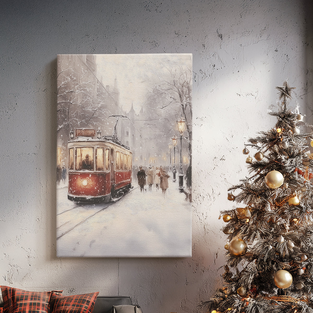 Snowwhite Lantern at Twilight - Canvas Art Print