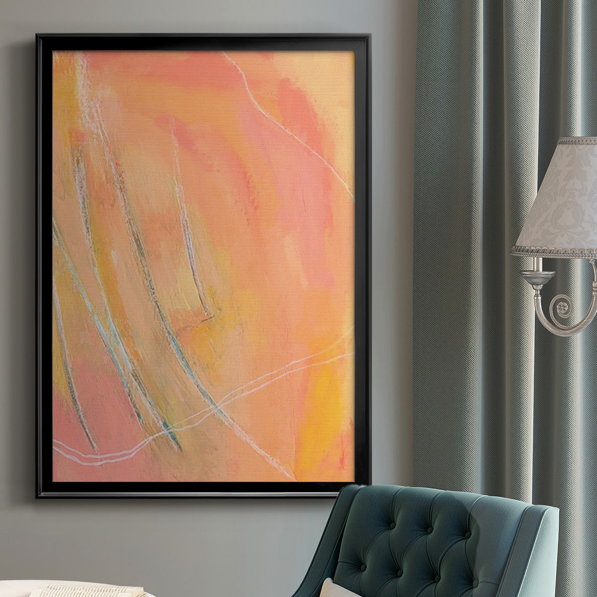 Peach Bliss I - Modern Framed Canvas Print