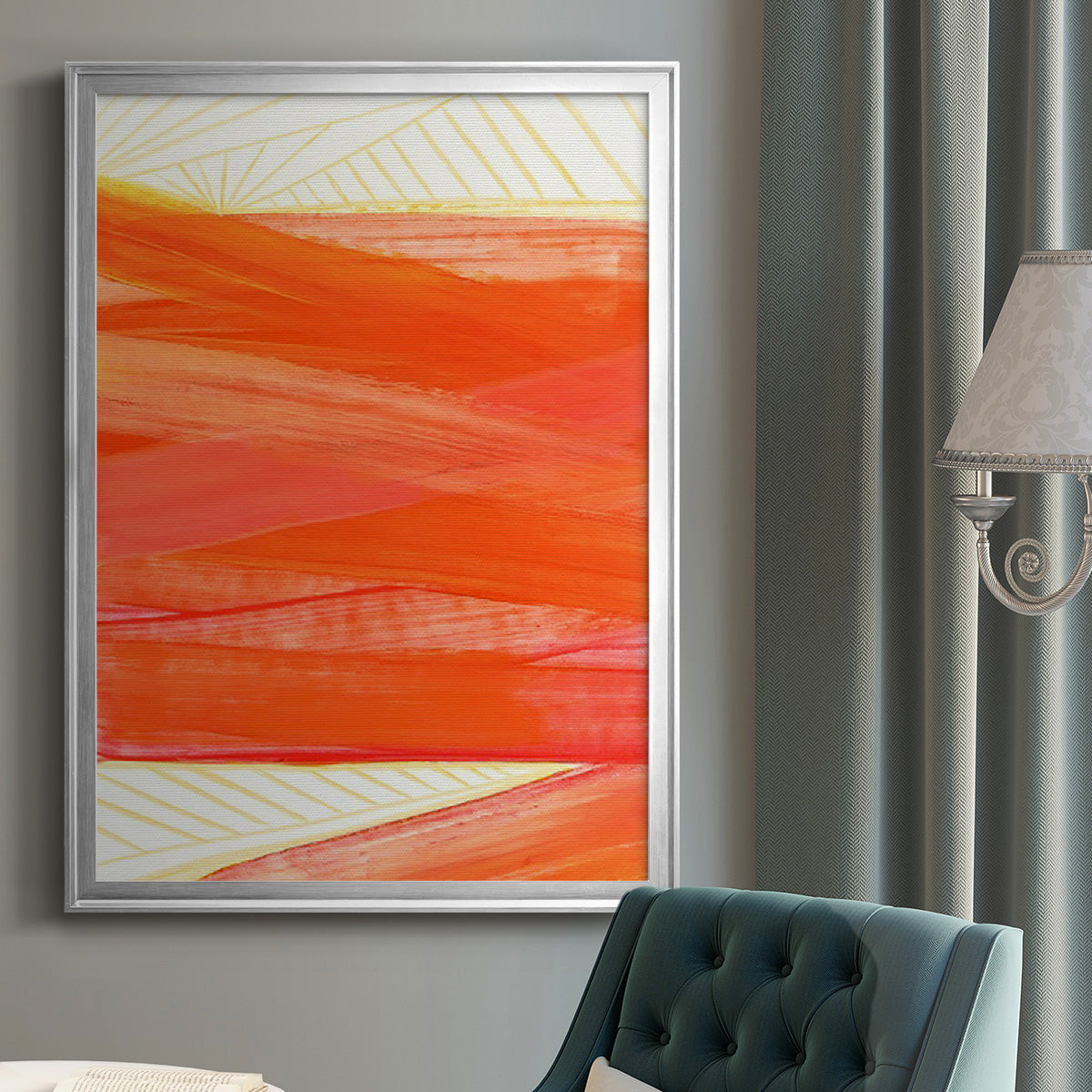 Warm Rays II - Modern Framed Canvas Print