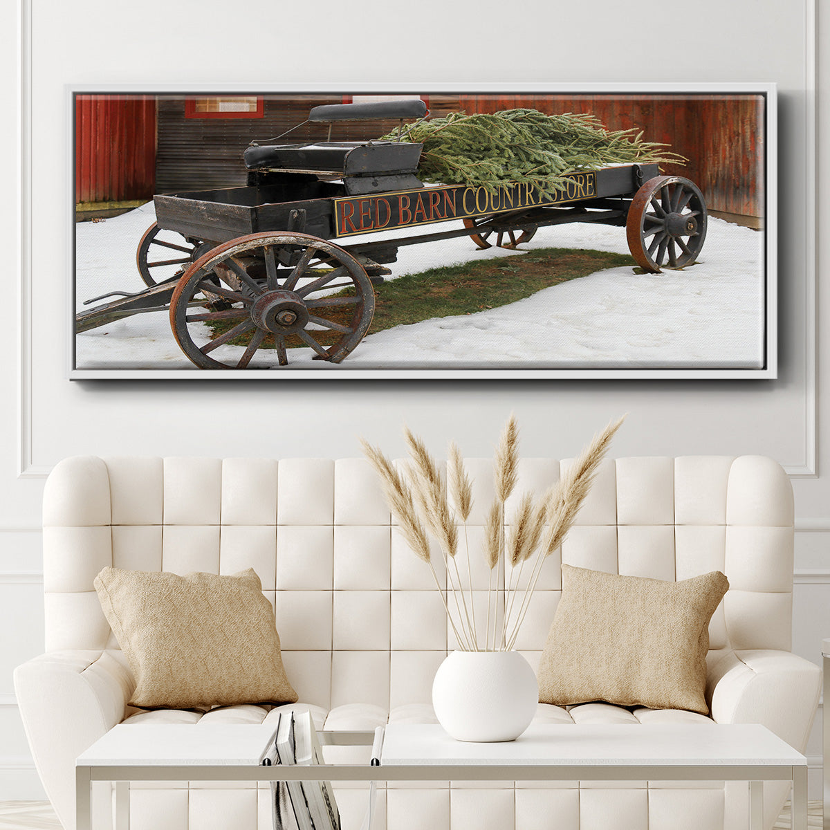 Country Store Wagon - Floater Framed Canvas Print