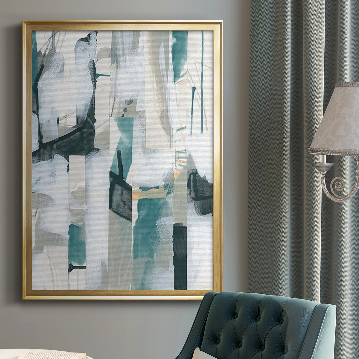 Sea Cavern Strata III - Modern Framed Canvas Print