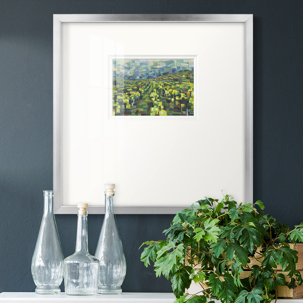 Yellow Grapevines Forever- Premium Framed Print Double Matboard