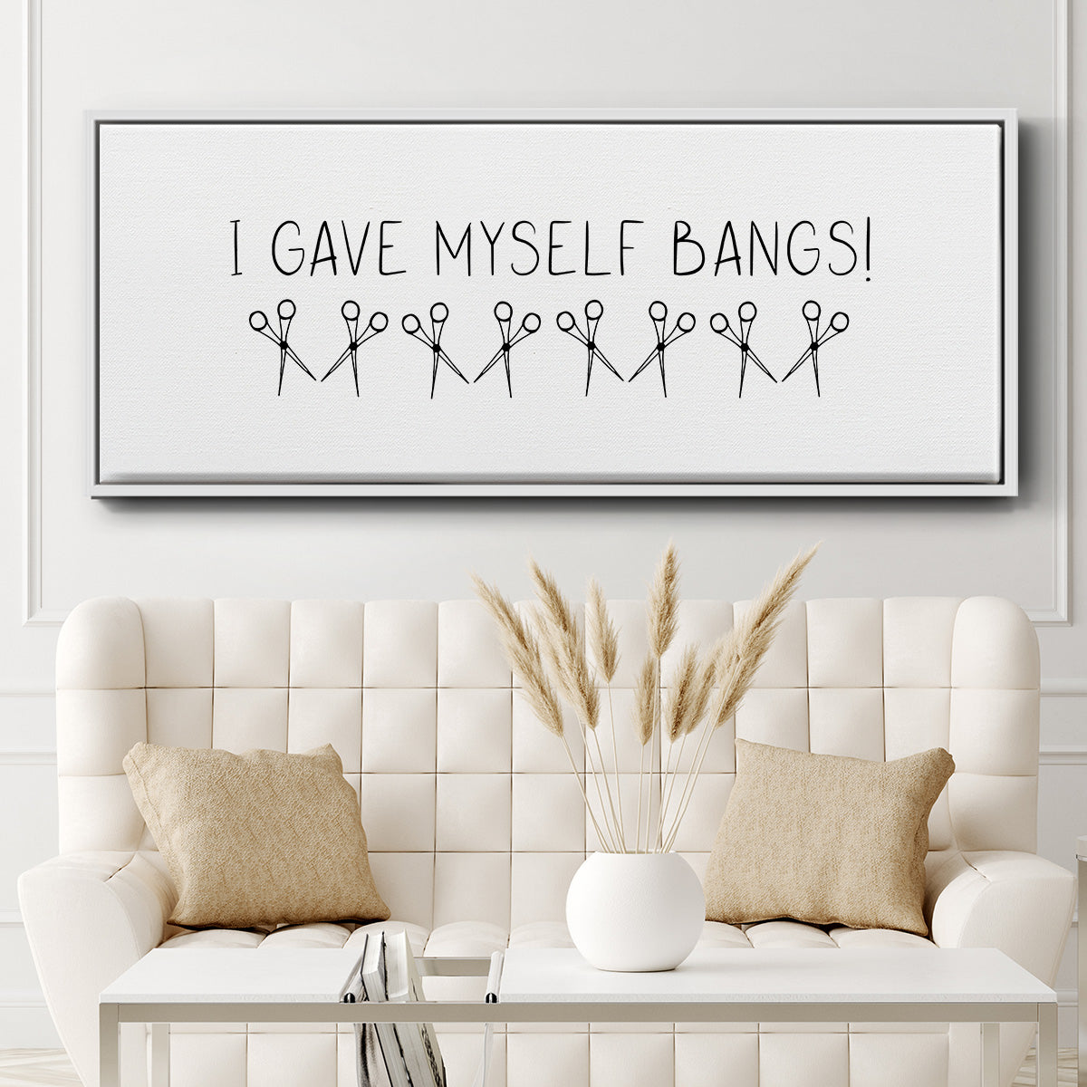 I Gave Myself Bangs! - Floater Framed Canvas Print
