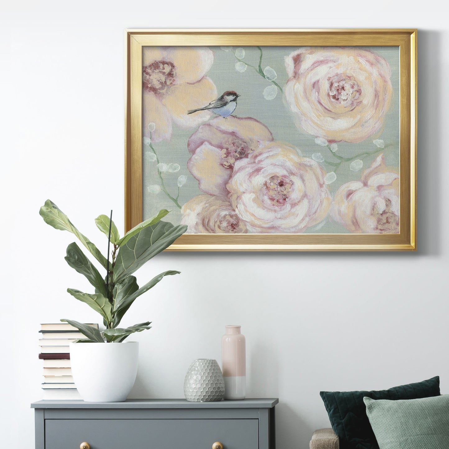 Blush Melody - Modern Framed Canvas Print