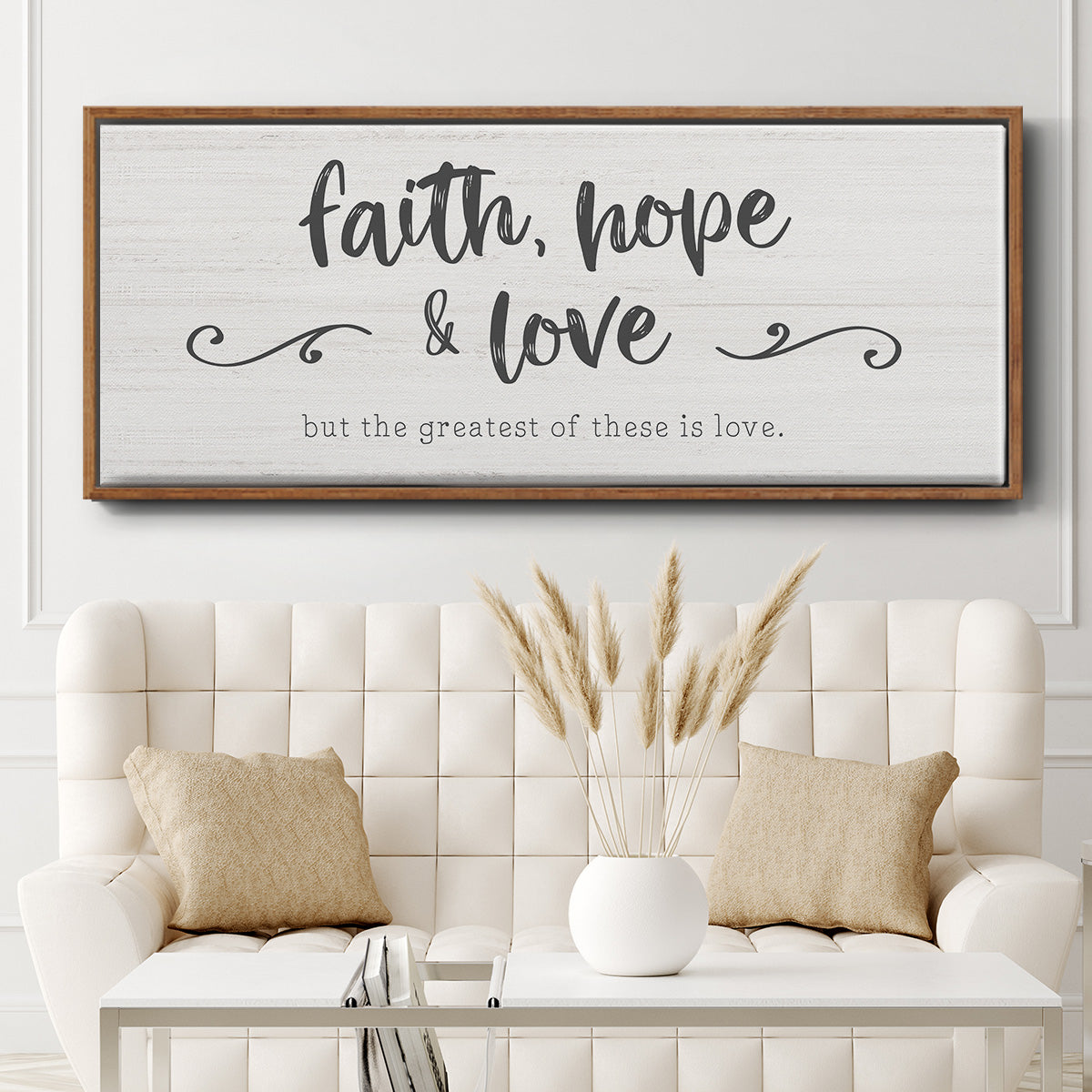 Greatest is Love - Floater Framed Canvas Print