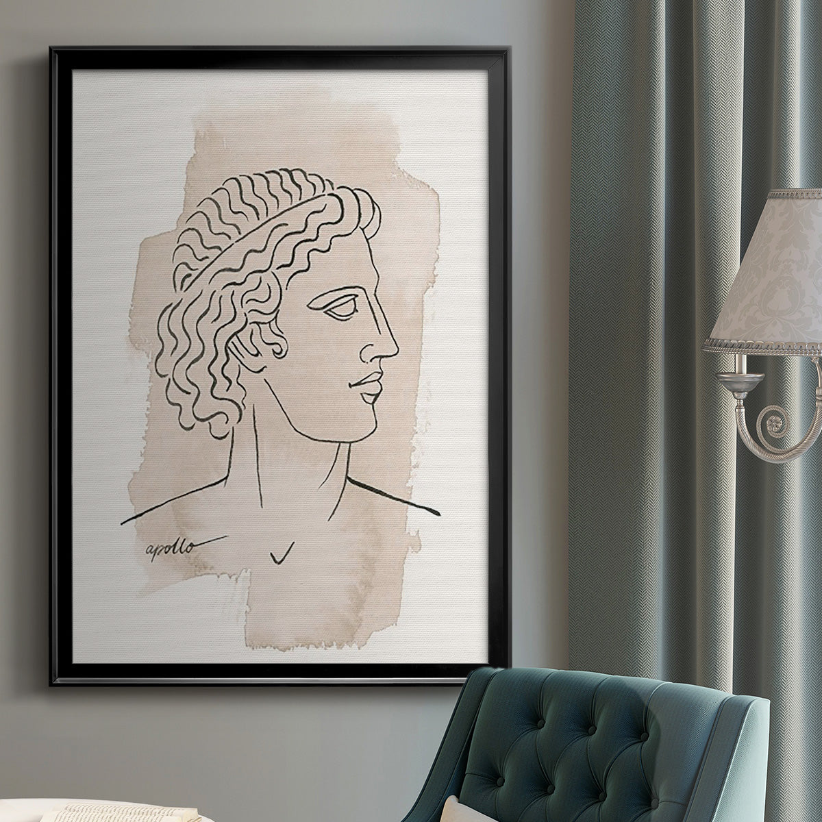 Greek Busts IV - Modern Framed Canvas Print