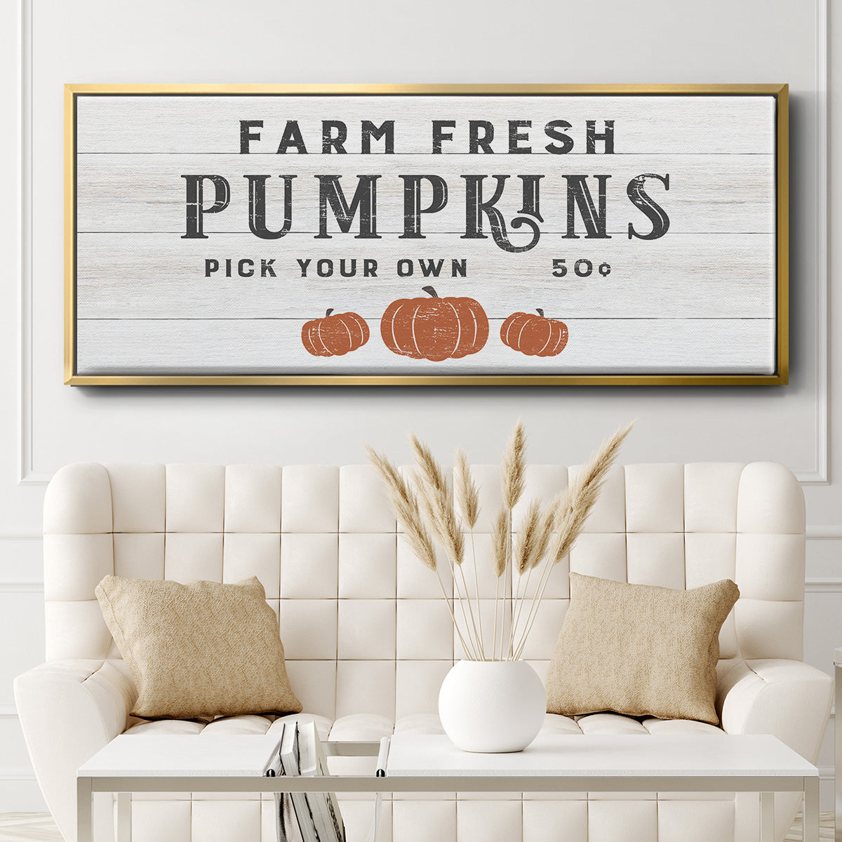 Farm Fresh Pumpkins - Floater Framed Canvas Print