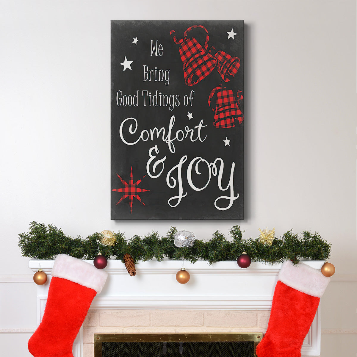 Comfort and Joy in Red - Gallery Wrapped Canvas