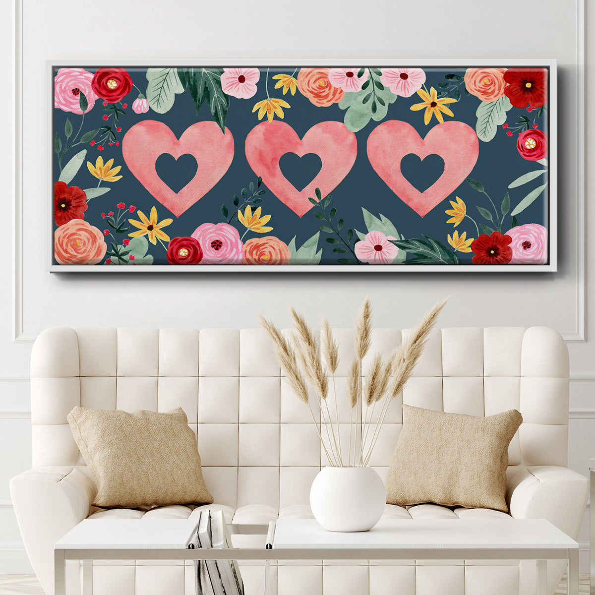 Sweet Hearts Collection D - Floater Framed Canvas Print