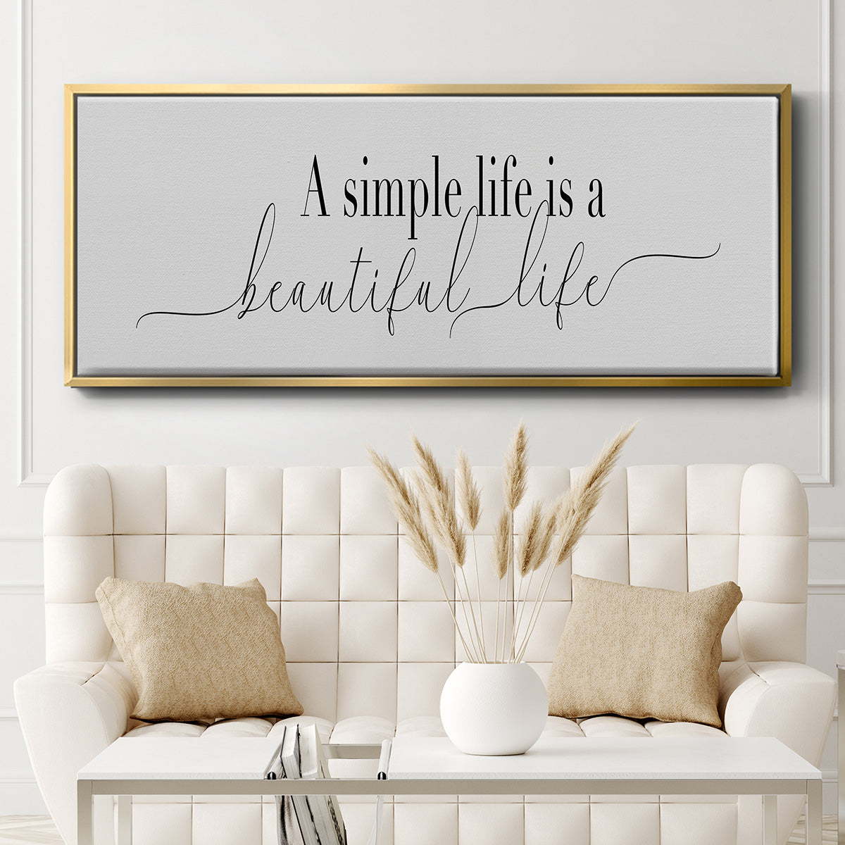 Simple Beautiful Life - Floater Framed Canvas Print