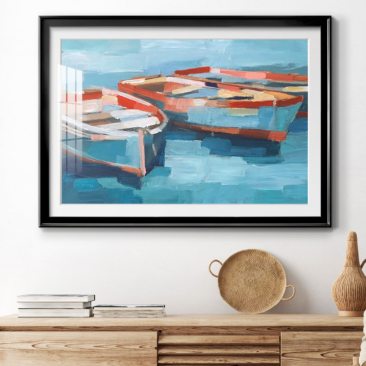 Primary Boats II - Modern Framed Art Print