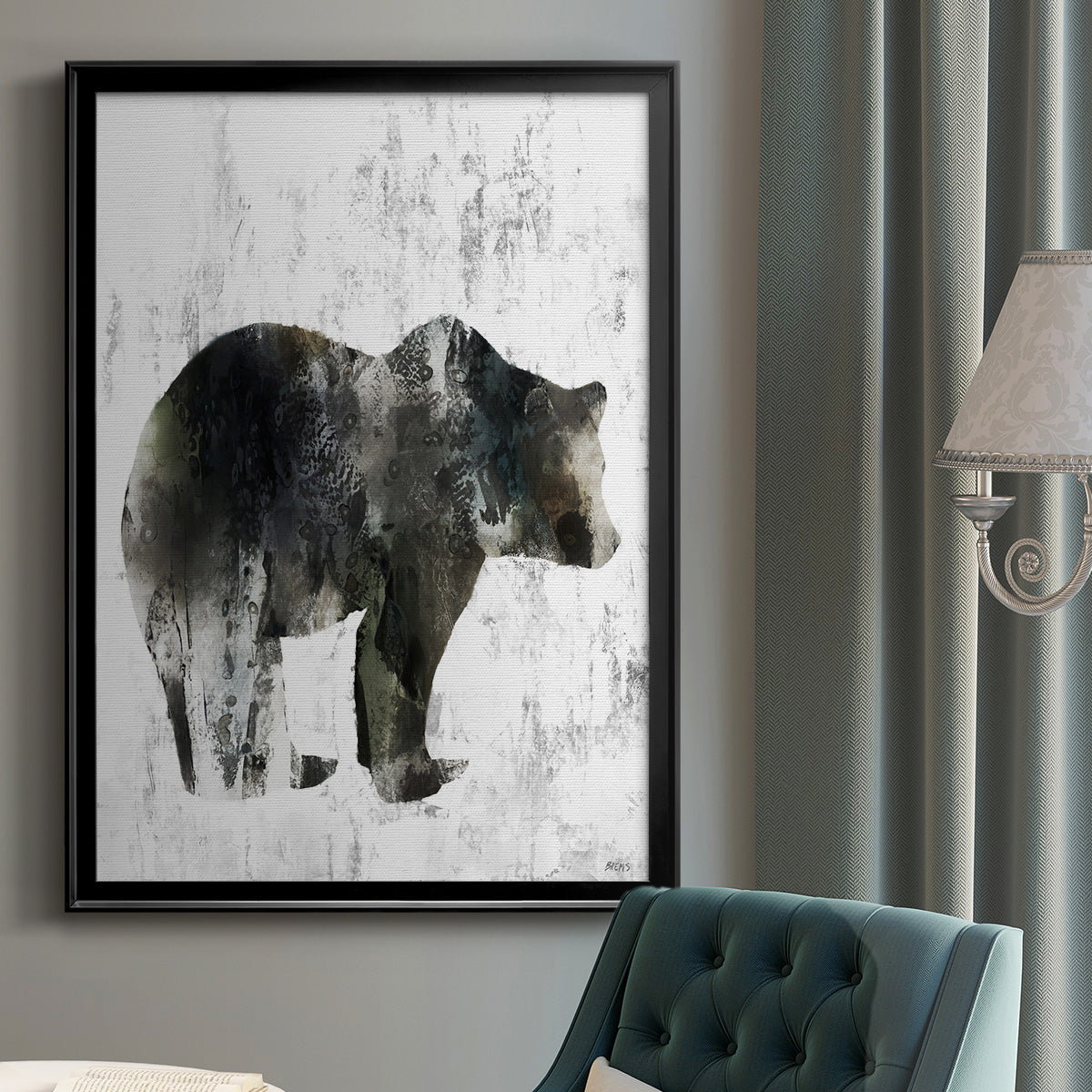 Bear Totem - Modern Framed Canvas Print