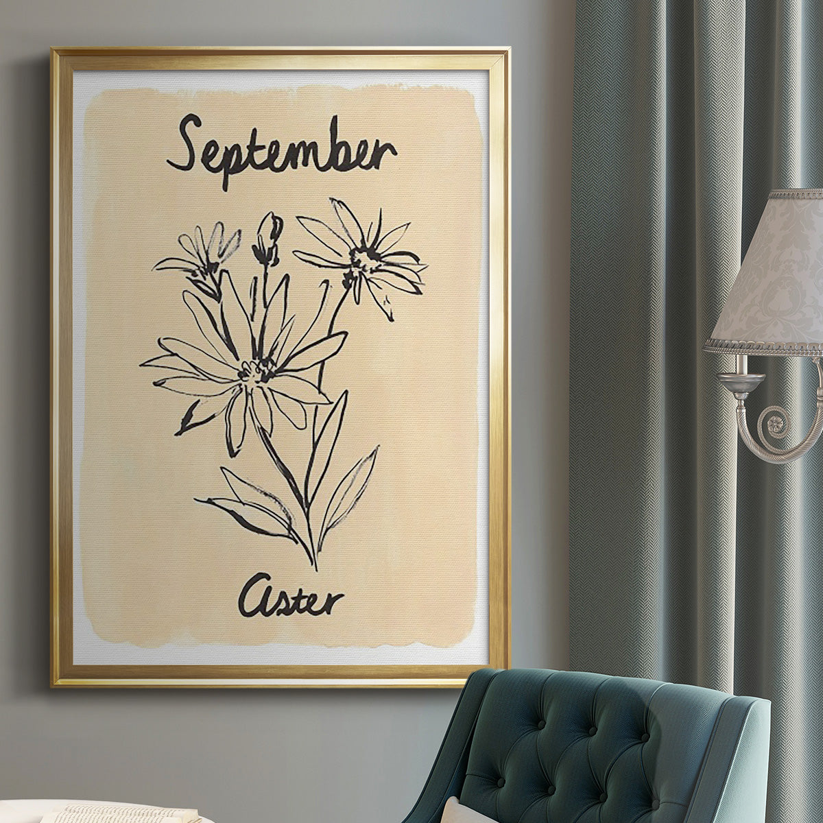 Birth Month IX - Modern Framed Canvas Print