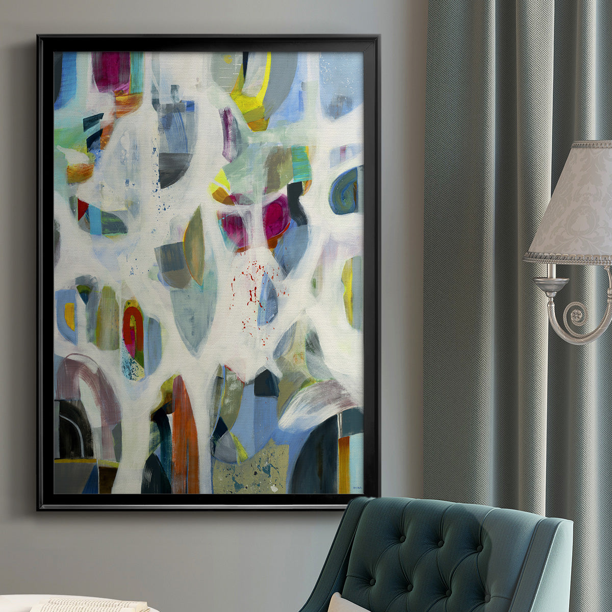 Interaction - Modern Framed Canvas Print