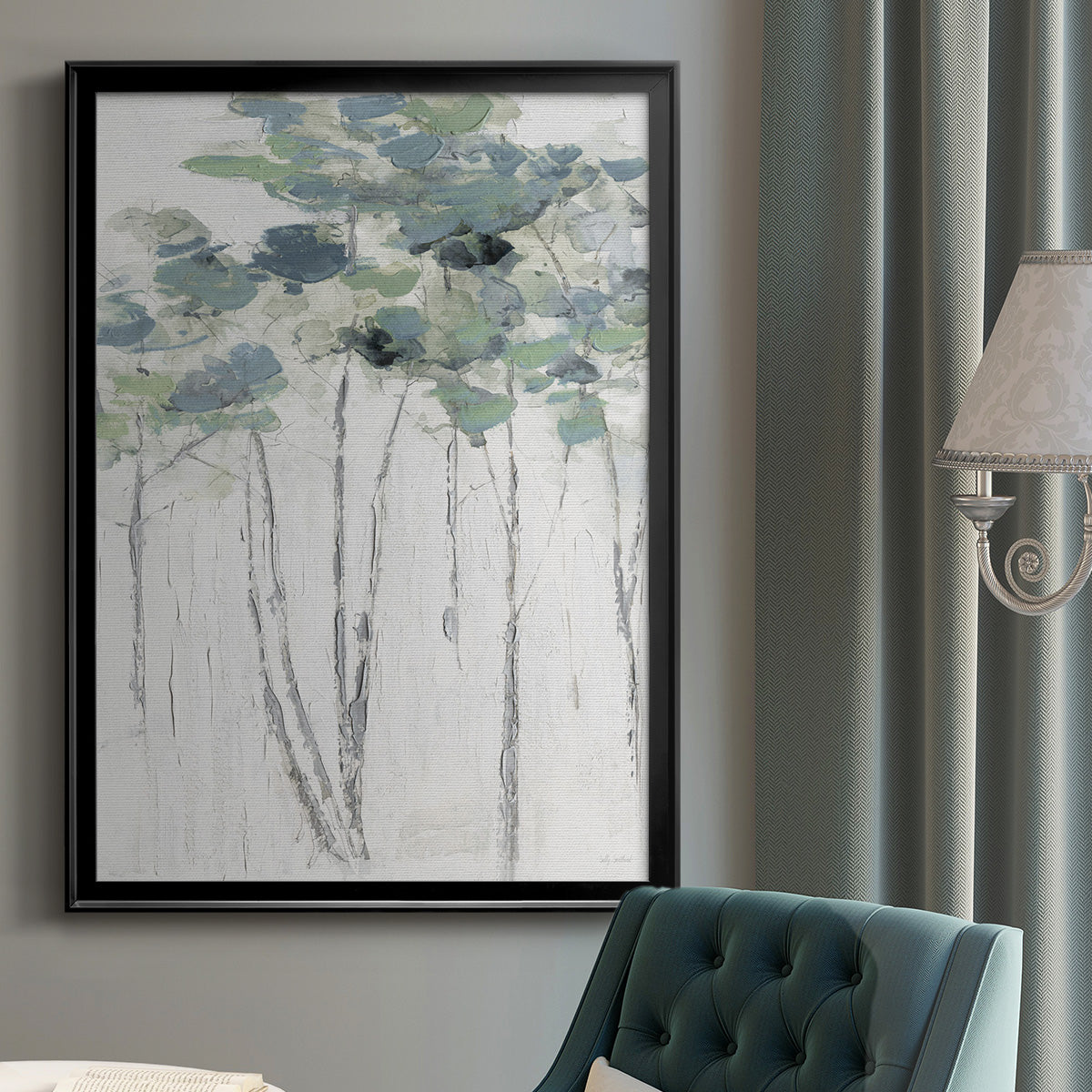 Impasto Tree Line I - Modern Framed Canvas Print