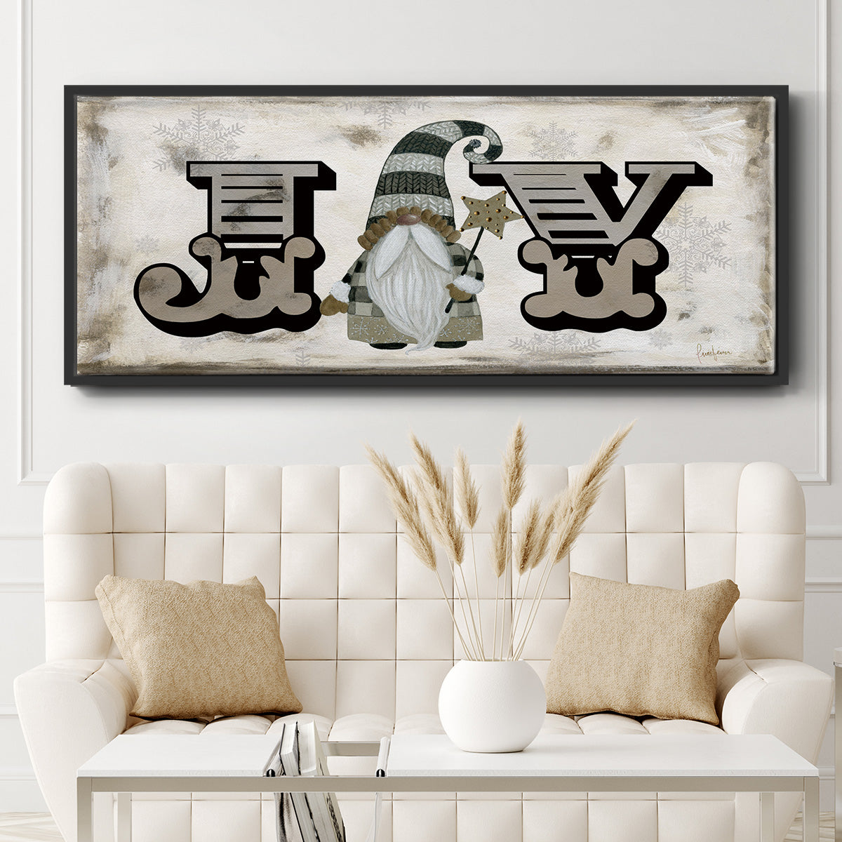Winter Wonderland Friend Joy - Floater Framed Canvas Print