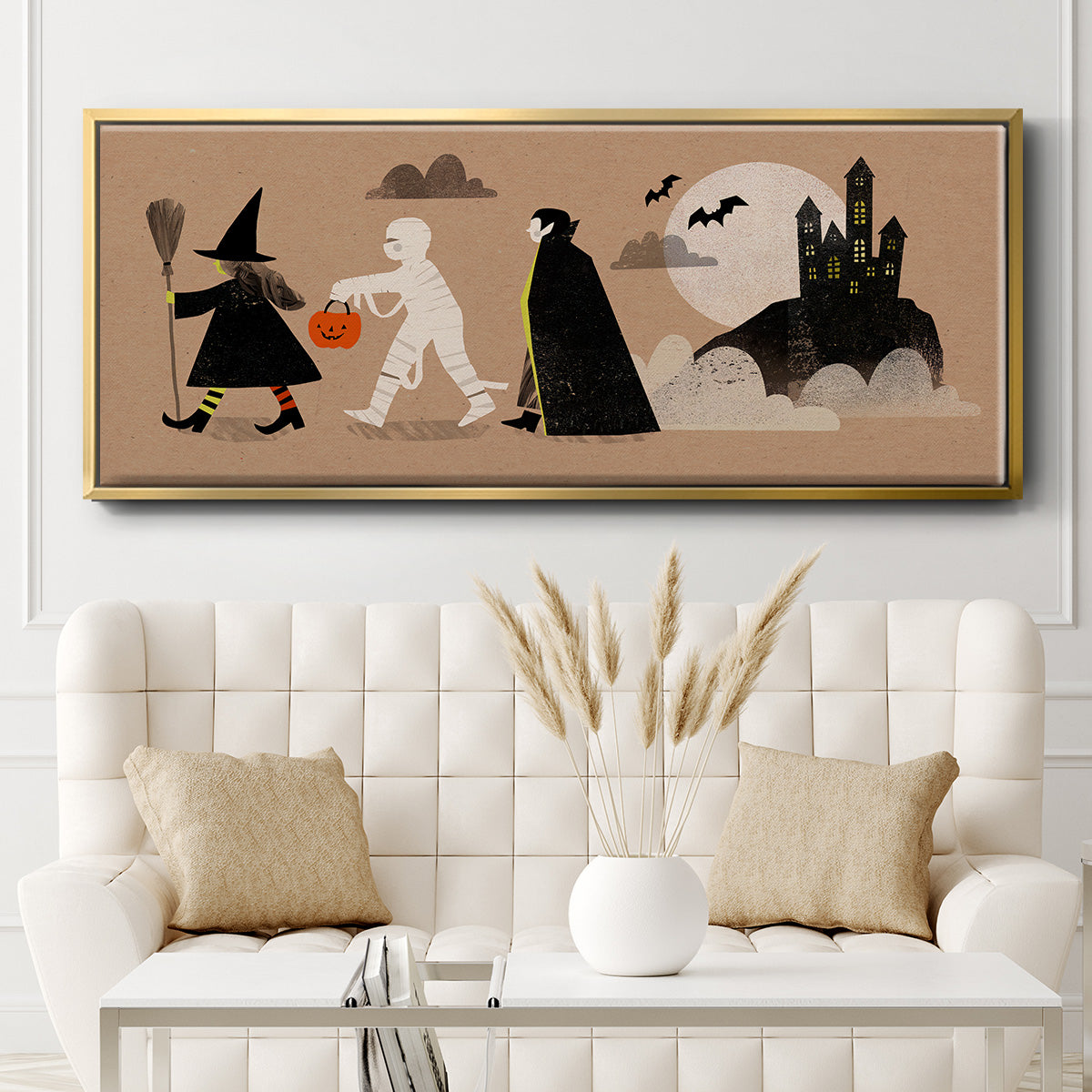 Graphic Halloween Collection D - Floater Framed Canvas Print