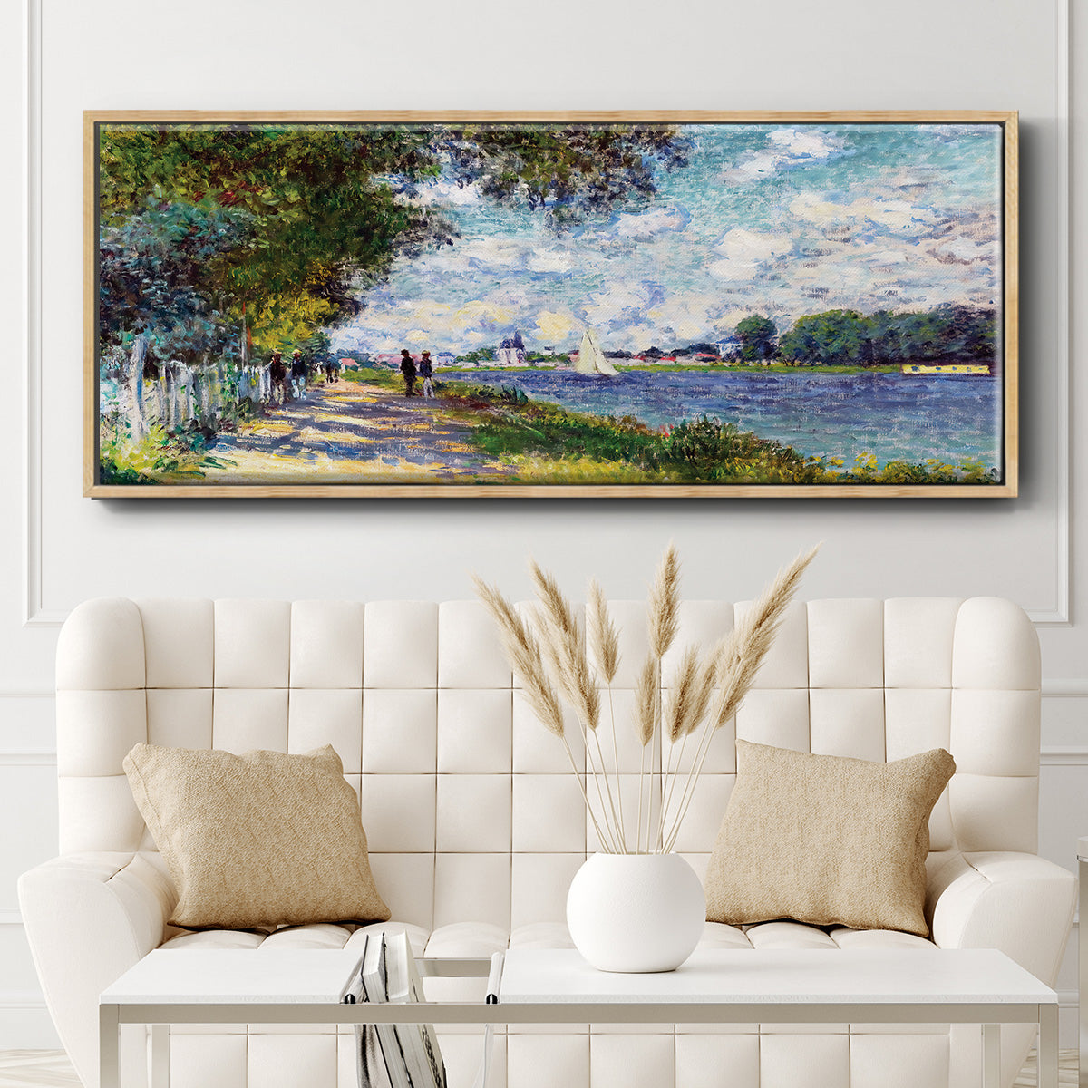The Seine at Argenteuil, 1875 - Floater Framed Canvas Print