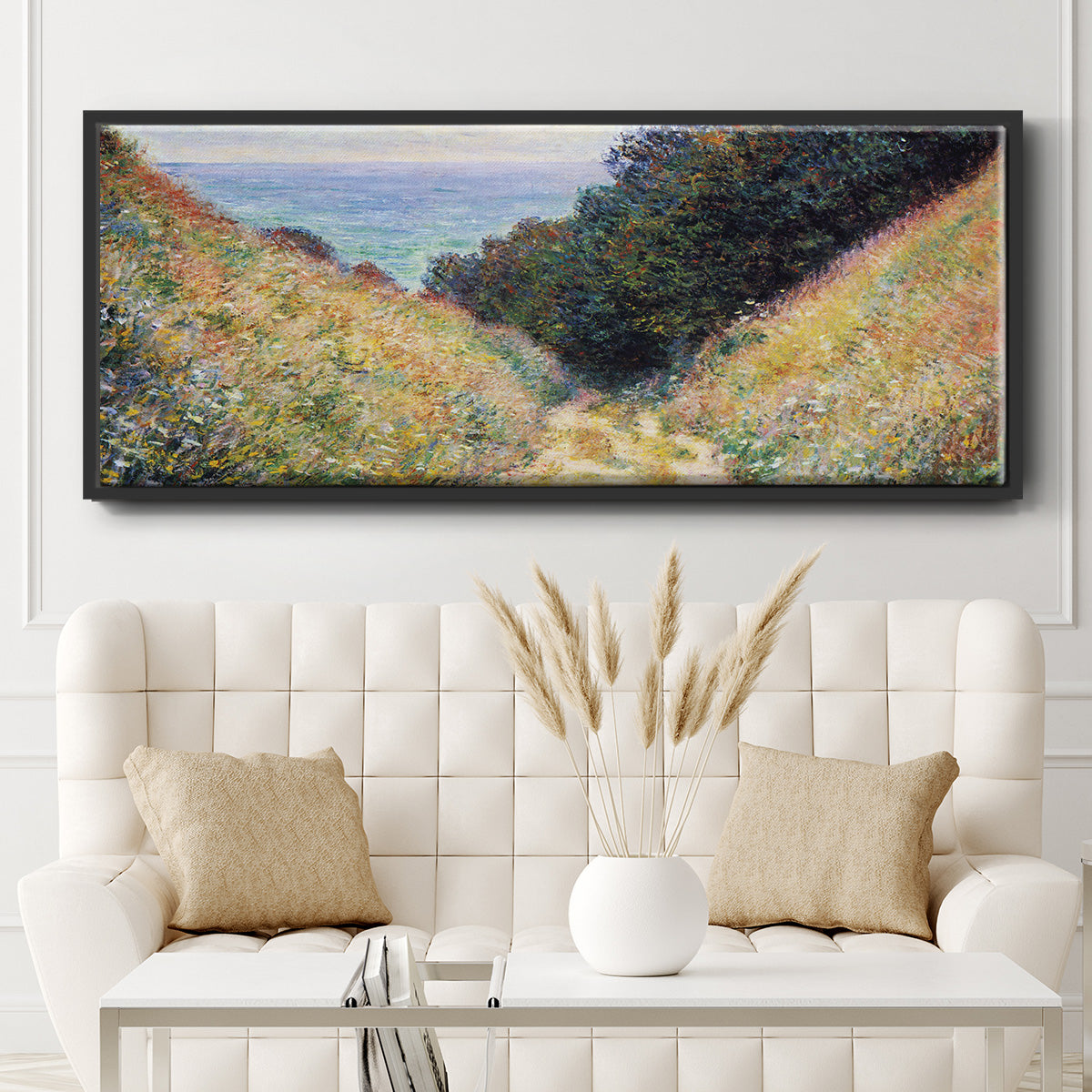 The Path at La Cavée, Pourville - Floater Framed Canvas Print
