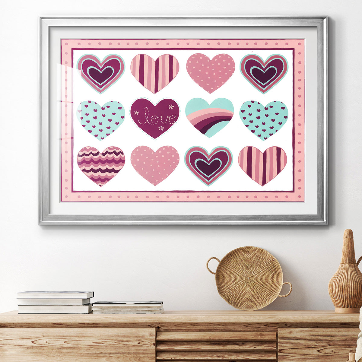 Sweet Valentine Collection A - Modern Framed Art Print