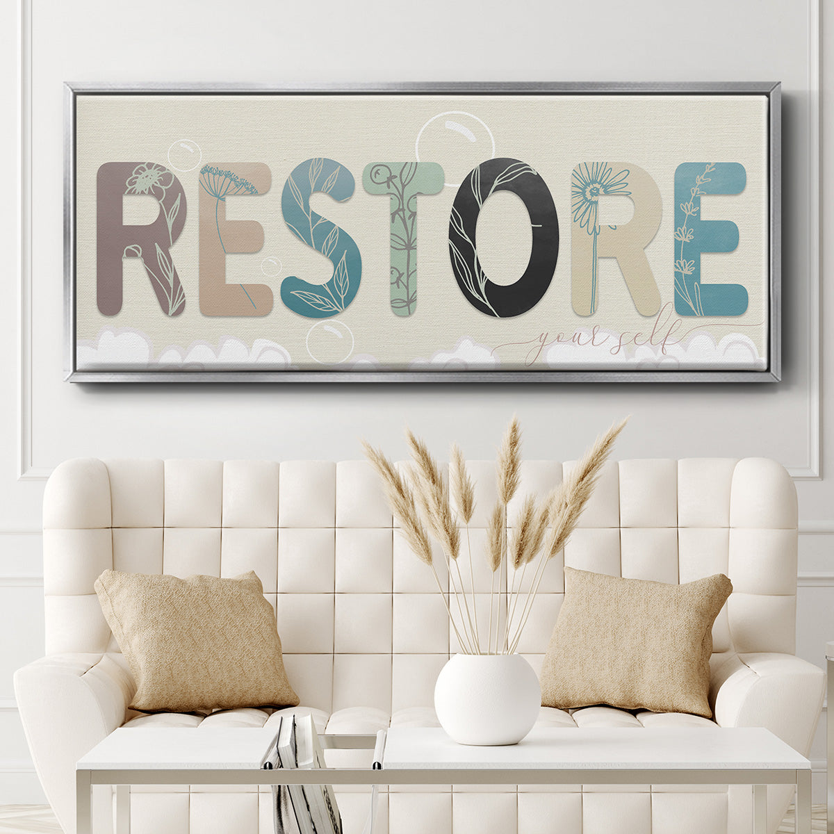 Restore Your Self - Floater Framed Canvas Print