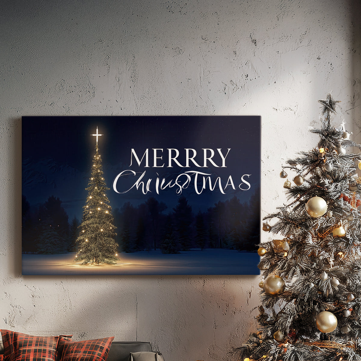 Quiet Blue Fir Serenade - Canvas Art Print