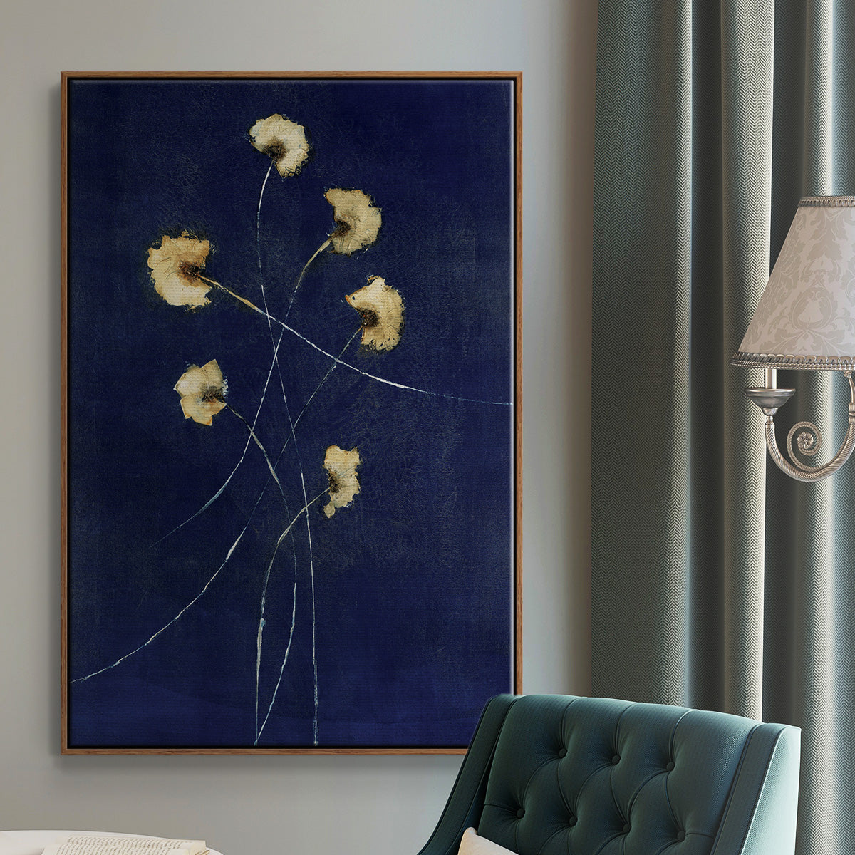 Indigo 1 - Floater Framed Canvas Print