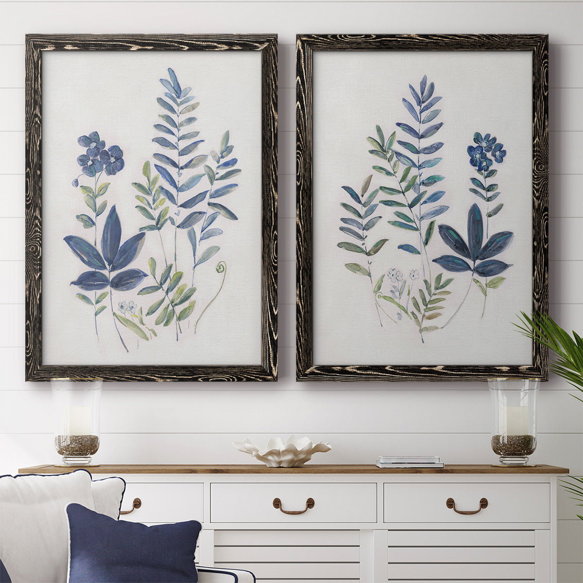 Fern Study I   - Premium Framed Canvas 2 Piece Set - Ready to Hang