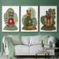 Hot Chocolate Bear - Framed Premium Gallery Wrapped Canvas L Frame 3 Piece Set - Ready to Hang