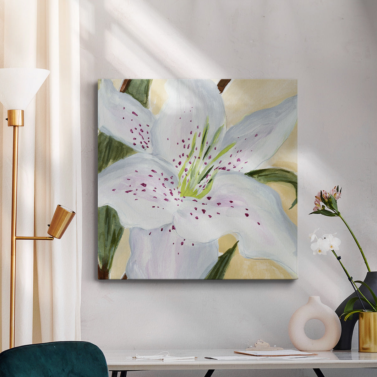 White Lily I-Premium Gallery Wrapped Canvas - Ready to Hang