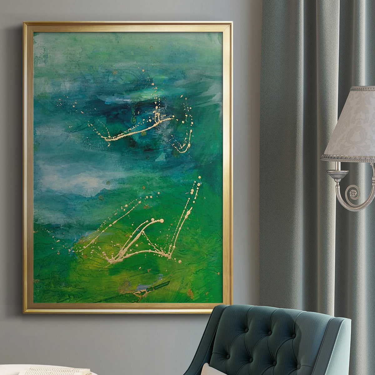 Peaceful Diptych I - Modern Framed Canvas Print