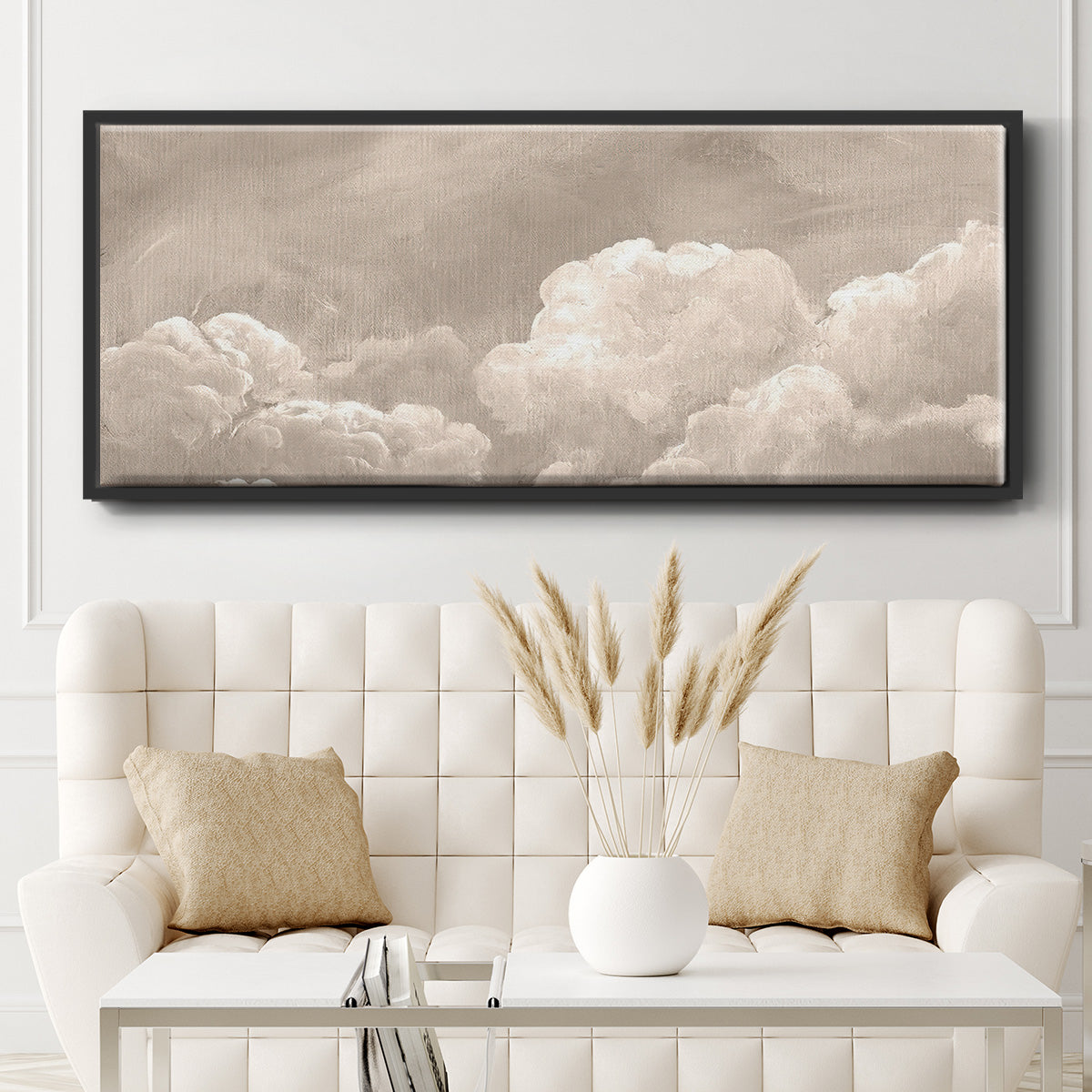 Painted Clouds I - Floater Framed Canvas Print