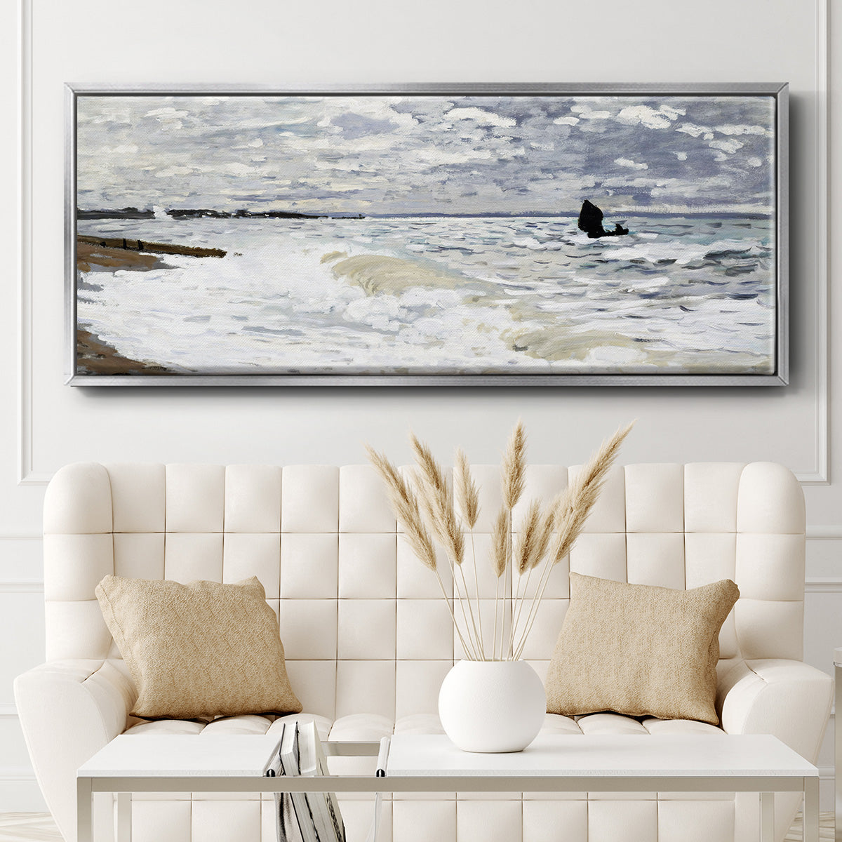 The Sea at Le Havre, 1868 - Floater Framed Canvas Print