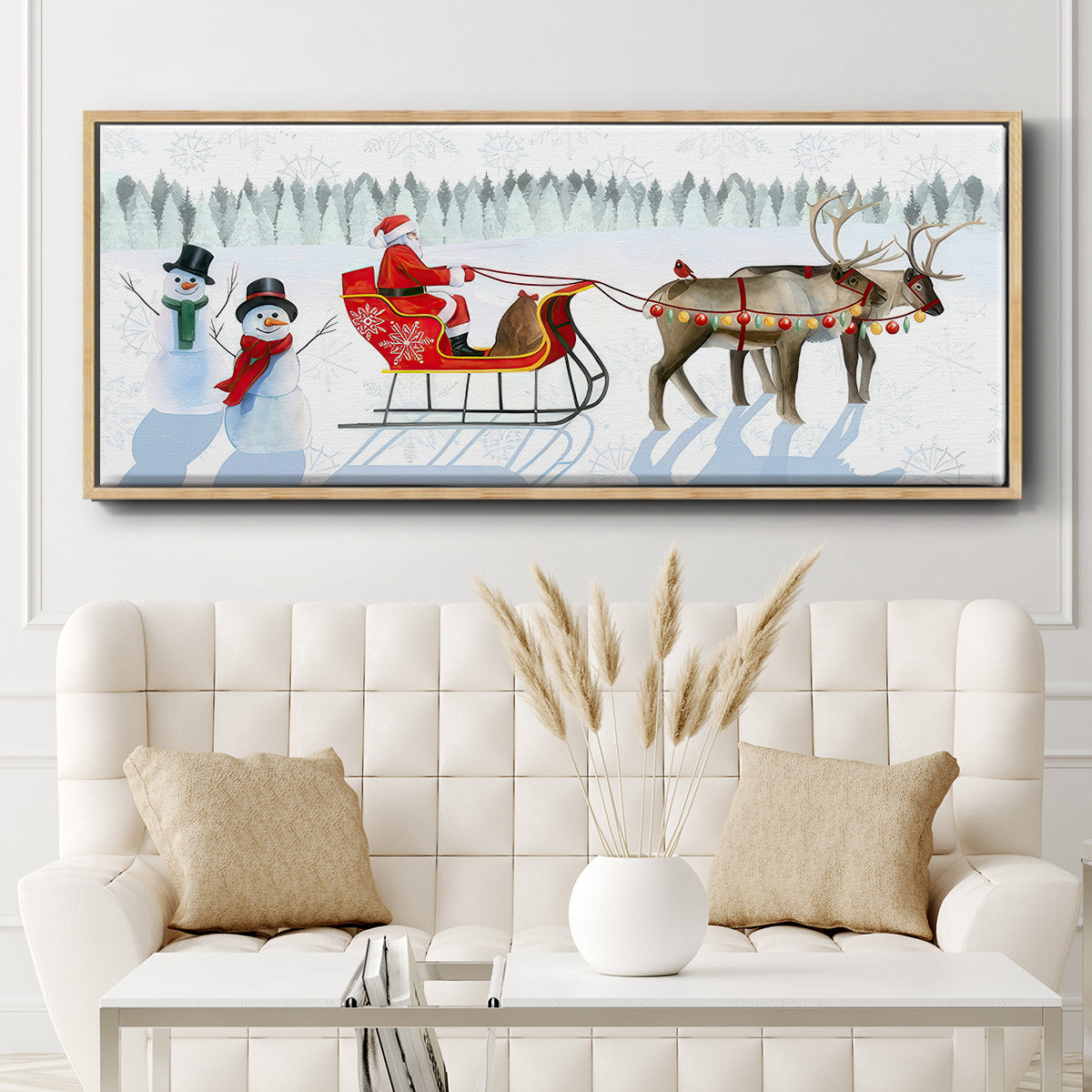 Santa's Snowmen Collection D - Floater Framed Canvas Print