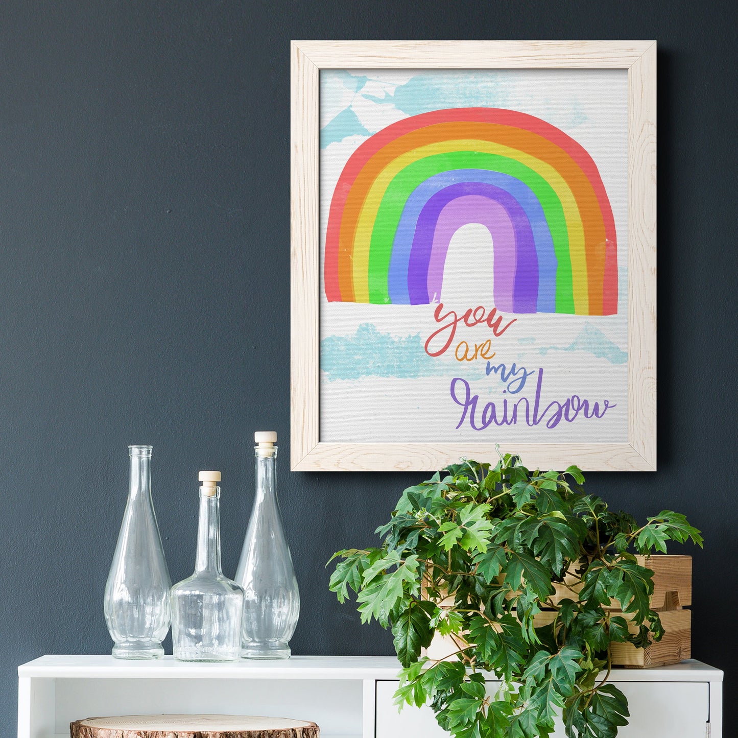 You Are My Rainbow - Premium Canvas Framed in Barnwood - Ready to Hang